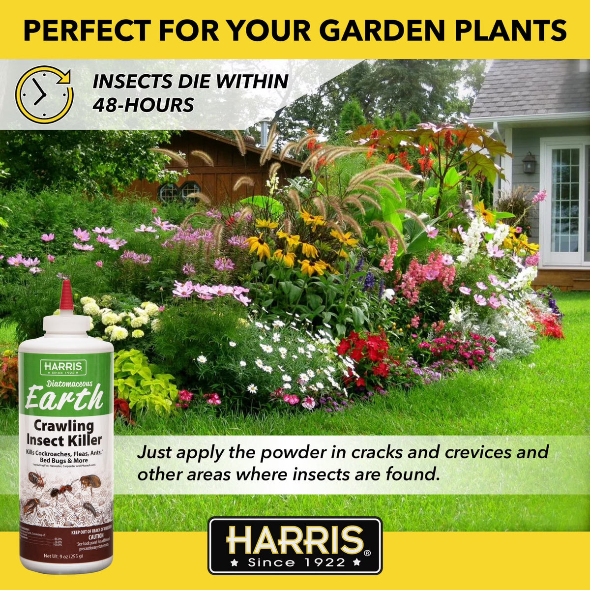Harris Diatomaceous Earth Crawling Insect Killer Powder, 9 oz