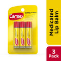 Carmex Classic Medicated Lip Balm Stick, 0.15 oz (3-Pack)